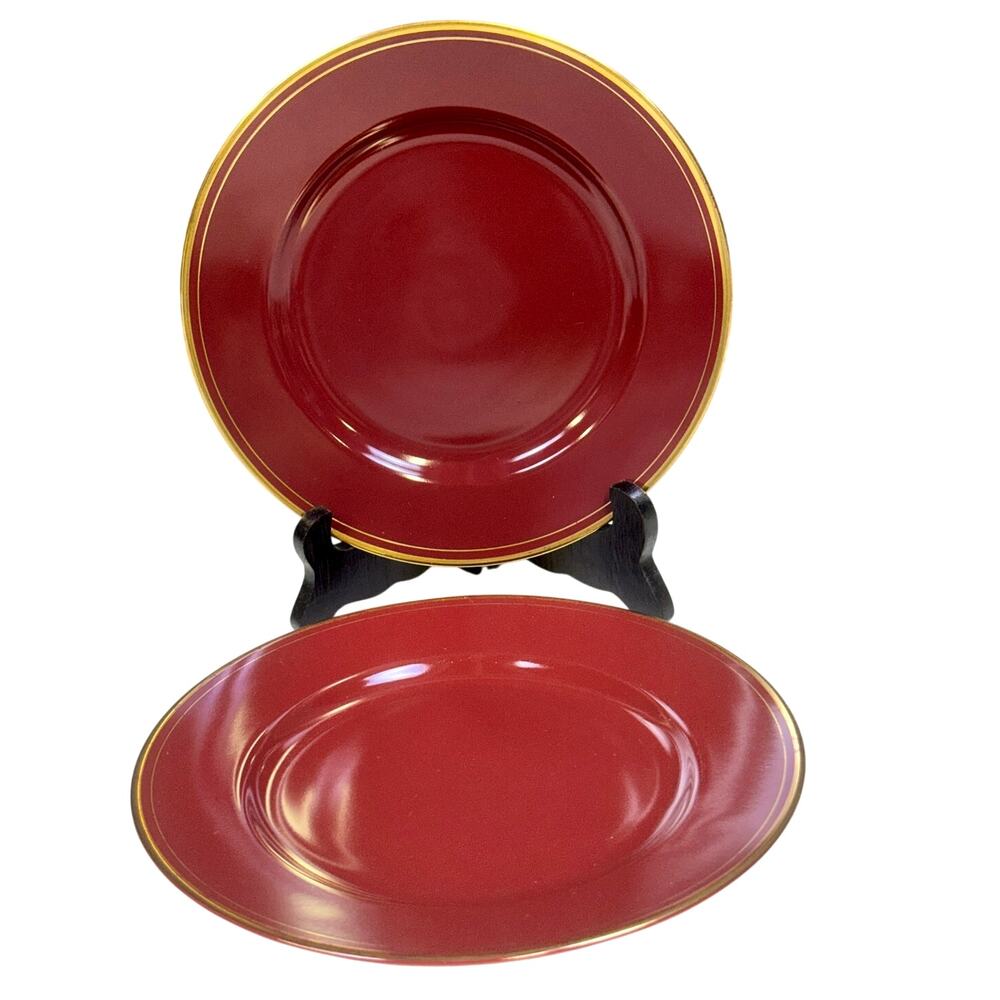 Fitz & Floyd Rare Pavillion Plum Retired 1987-1988 Salad Plates-Set of 2